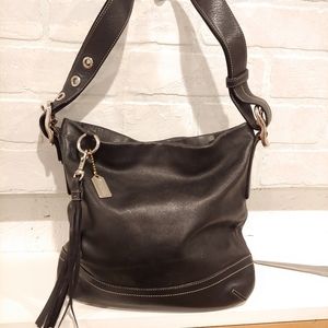 Authentic COACH Black Signature Leather Hobo Bag